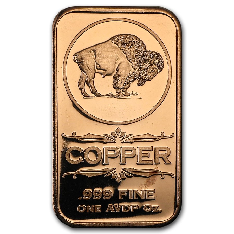 1 oz Copper Bar (Buffalo Nickel)
