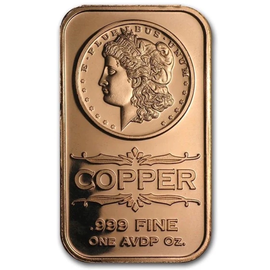 1 oz Copper Bar (Morgan Dollar)